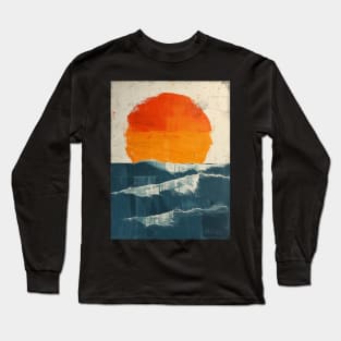 sunset and waves Long Sleeve T-Shirt